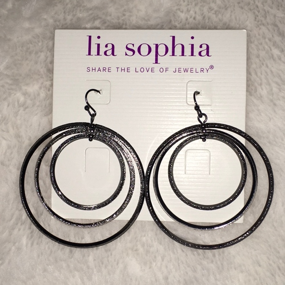 Lia Sophia Dangle Hoop Earrings